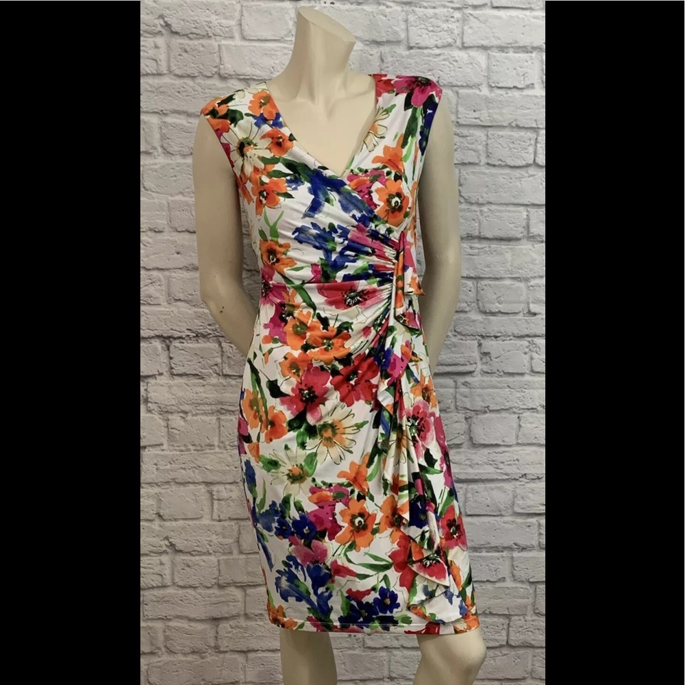 AMERICAN LIVING MULTI COLOR FLORAL PRINT DRESS